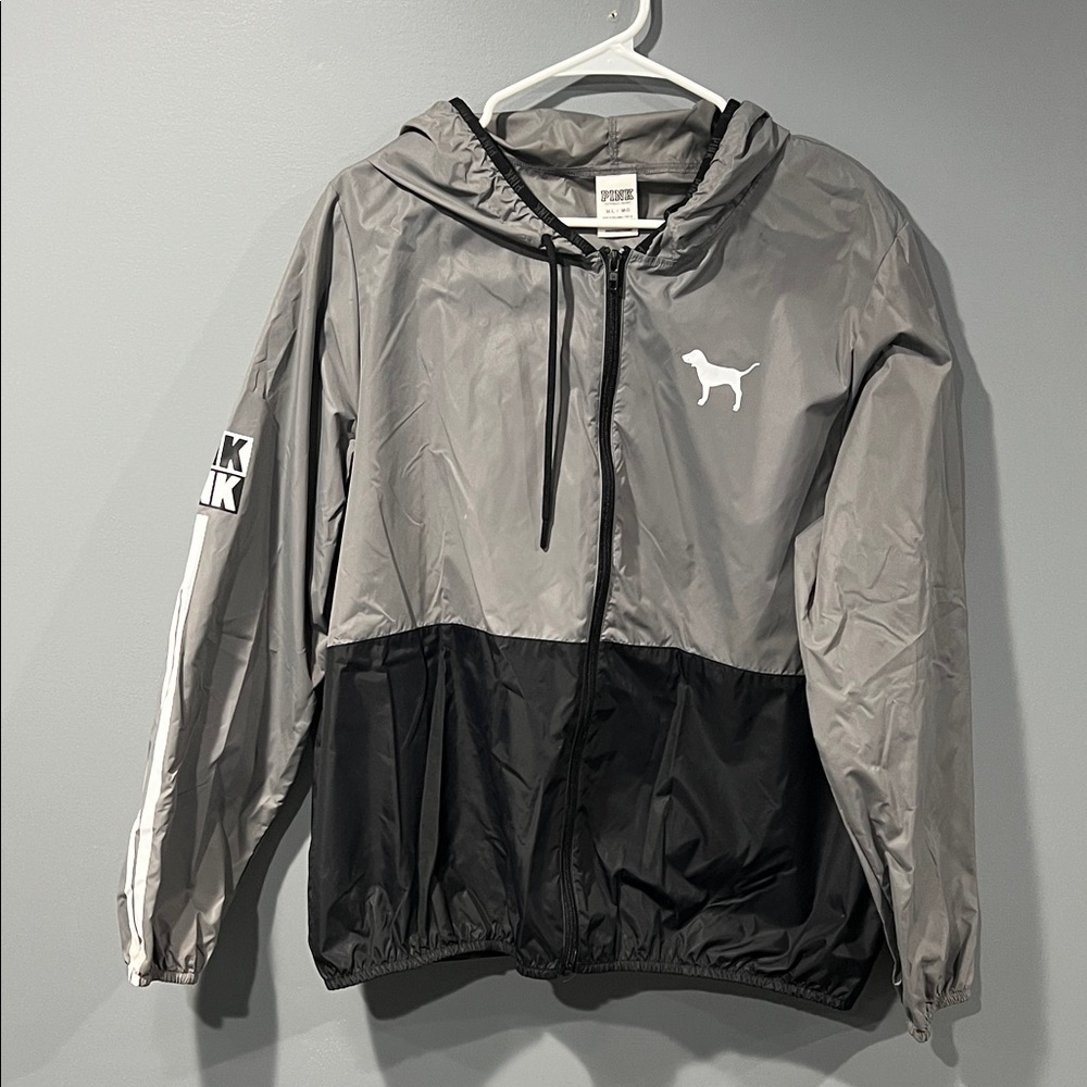 PINK  Gray and Black Rain Coat